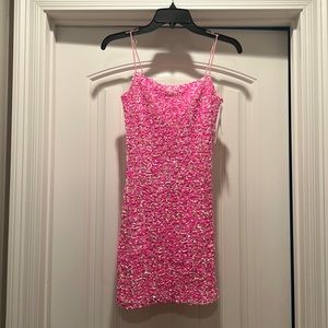 Pink sequin dress